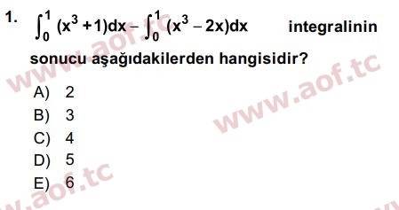 2016 Matematik 2 Arasınav 1. Çıkmış Sınav Sorusu