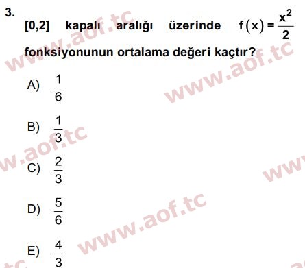 2016 Matematik 2 Arasınav 3. Çıkmış Sınav Sorusu