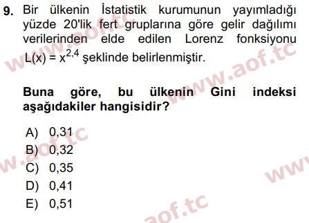 2016 Matematik 2 Arasınav 9. Çıkmış Sınav Sorusu