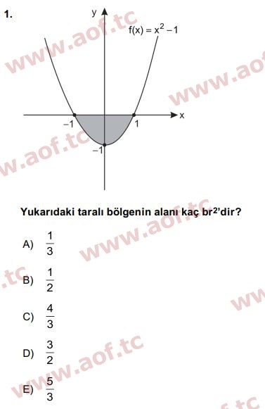 2016 Matematik 2 Final 1. Çıkmış Sınav Sorusu