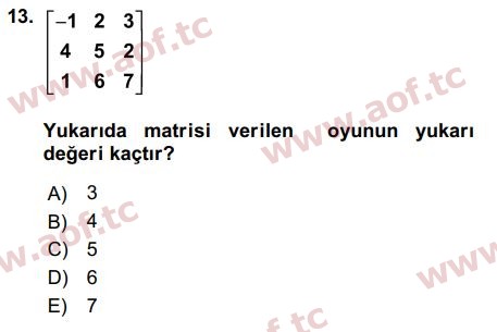 2016 Matematik 2 Final 13. Çıkmış Sınav Sorusu