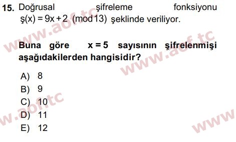 2016 Matematik 2 Final 15. Çıkmış Sınav Sorusu