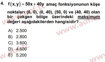 2016 Matematik 2 Final 4. Çıkmış Sınav Sorusu