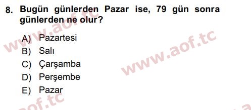 2016 Matematik 2 Final 8. Çıkmış Sınav Sorusu