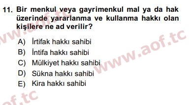 2020 Türk Vergi Sistemi Arasınav 11. Çıkmış Sınav Sorusu