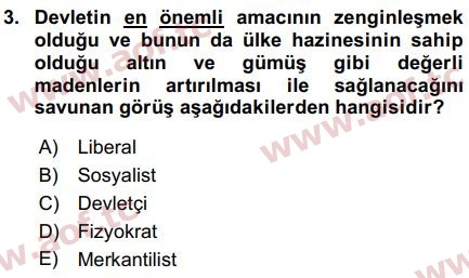 2017 Kamu Maliyesi Arasınav 3. Çıkmış Sınav Sorusu