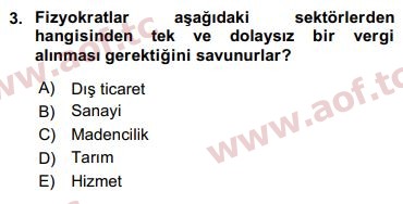 2019 Kamu Maliyesi Arasınav 3. Çıkmış Sınav Sorusu