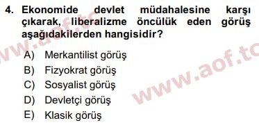 2019 Kamu Maliyesi Final 4. Çıkmış Sınav Sorusu