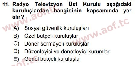 2019 Devlet Bütçesi Final 11. Çıkmış Sınav Sorusu