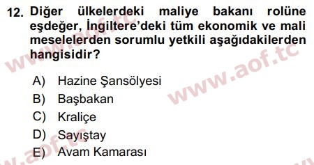 2020 Devlet Bütçesi Arasınav 12. Çıkmış Sınav Sorusu