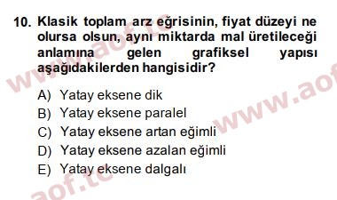 2015 Maliye Politikası Arasınav 10. Çıkmış Sınav Sorusu