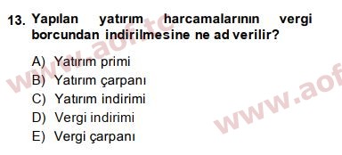 2015 Maliye Politikası Final 13. Çıkmış Sınav Sorusu