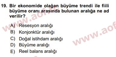 2016 Maliye Politikası Arasınav 19. Çıkmış Sınav Sorusu