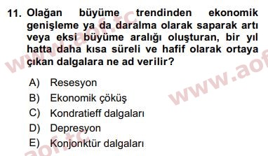 2017 Maliye Politikası Arasınav 11. Çıkmış Sınav Sorusu