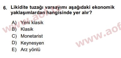 2017 Maliye Politikası Arasınav 6. Çıkmış Sınav Sorusu