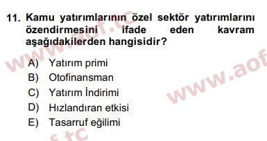 2019 Maliye Politikası Final 11. Çıkmış Sınav Sorusu