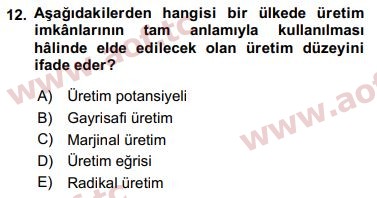 2019 Maliye Politikası Final 12. Çıkmış Sınav Sorusu