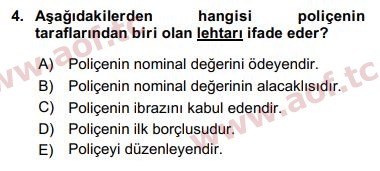 2017 Genel Muhasebe 1 Yaz Okulu 4. Çıkmış Sınav Sorusu