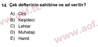 2020 Genel Muhasebe 1 Final 14. Çıkmış Sınav Sorusu