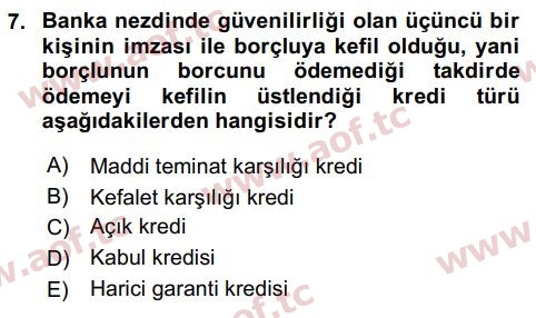 2016 Genel Muhasebe 2 Arasınav 7. Çıkmış Sınav Sorusu