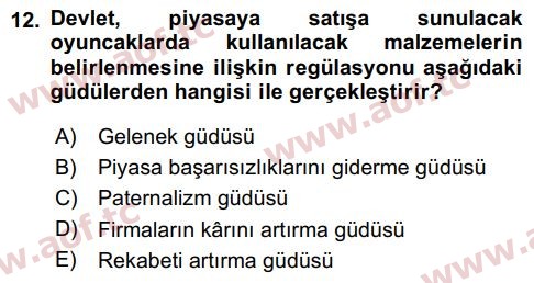 2018 Tüketici Davranışları Arasınav 12. Çıkmış Sınav Sorusu