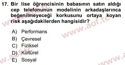 2018 Tüketici Davranışları Final 17. Çıkmış Sınav Sorusu