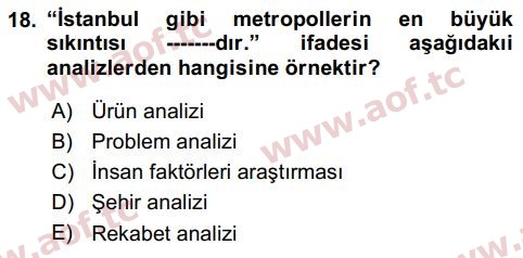 2018 Tüketici Davranışları Final 18. Çıkmış Sınav Sorusu