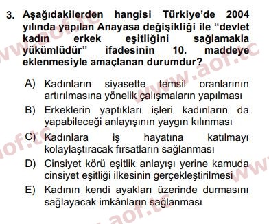 2017 Türk Siyasal Hayatı Final 3. Çıkmış Sınav Sorusu