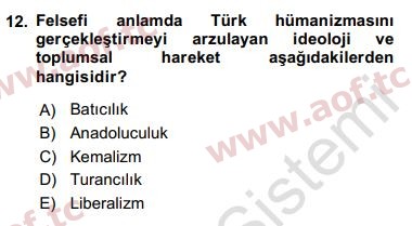 2017 Türk Siyasal Hayatı Yaz Okulu 12. Çıkmış Sınav Sorusu