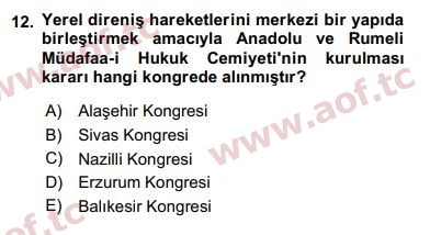 2019 Türk Siyasal Hayatı Final 12. Çıkmış Sınav Sorusu