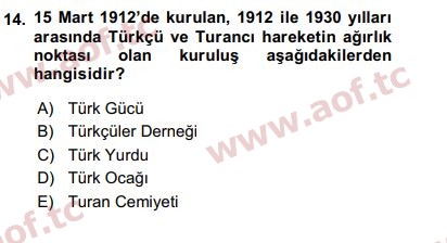 2019 Türk Siyasal Hayatı Final 14. Çıkmış Sınav Sorusu