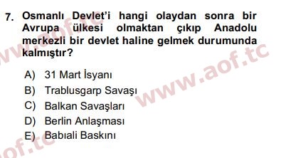 2019 Türk Siyasal Hayatı Yaz Okulu 7. Çıkmış Sınav Sorusu