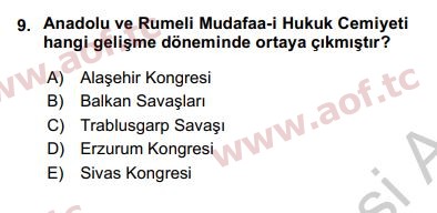 2019 Türk Siyasal Hayatı Yaz Okulu 9. Çıkmış Sınav Sorusu