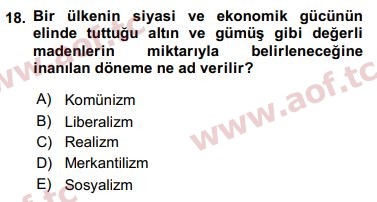 2020 Siyaset Bilimi Arasınav 18. Çıkmış Sınav Sorusu