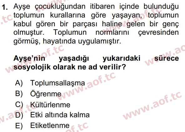 2018 Sos113u Davranis Bilimleri 1 Cikmis Sinav Sorulari Arasinav Aof Cikmis Sinav Sorulari