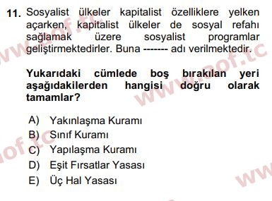 2020 Davranış Bilimleri 1 Final 11. Çıkmış Sınav Sorusu