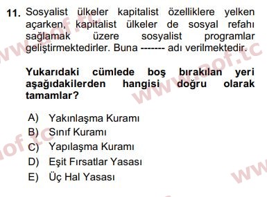 2020 Davranış Bilimleri 1 Final 11. Çıkmış Sınav Sorusu