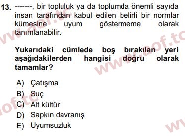 2020 Davranış Bilimleri 1 Final 13. Çıkmış Sınav Sorusu