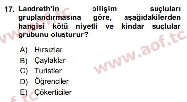 2020 Davranış Bilimleri 1 Final 17. Çıkmış Sınav Sorusu