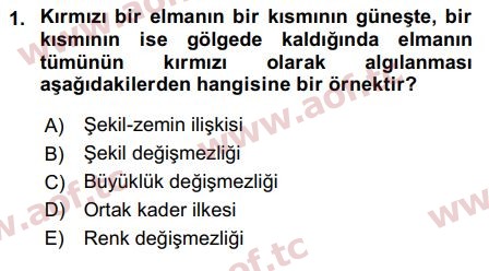 2018 Davranış Bilimleri 2 Arasınav 1. Çıkmış Sınav Sorusu