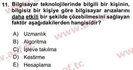 2018 Davranış Bilimleri 2 Arasınav 11. Çıkmış Sınav Sorusu