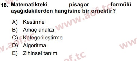 2018 Davranış Bilimleri 2 Arasınav 18. Çıkmış Sınav Sorusu