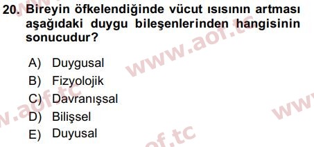 2018 Davranış Bilimleri 2 Arasınav 20. Çıkmış Sınav Sorusu