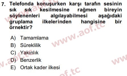 2018 Davranış Bilimleri 2 Arasınav 7. Çıkmış Sınav Sorusu