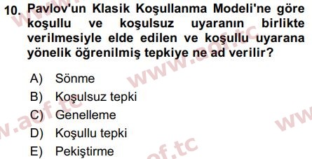 2019 Davranış Bilimleri 2 Final 10. Çıkmış Sınav Sorusu