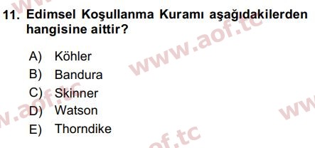 2019 Davranış Bilimleri 2 Final 11. Çıkmış Sınav Sorusu