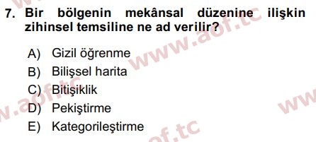 2019 Davranış Bilimleri 2 Final 7. Çıkmış Sınav Sorusu