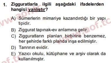 2015 Genel Uygarlık Tarihi Arasınav 1. Çıkmış Sınav Sorusu