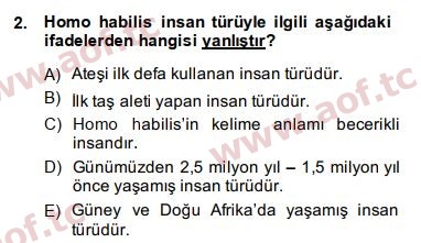 2015 Genel Uygarlık Tarihi Arasınav 2. Çıkmış Sınav Sorusu