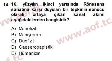 2015 Genel Uygarlık Tarihi Final 14. Çıkmış Sınav Sorusu